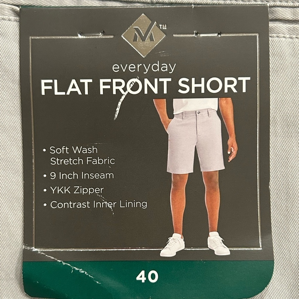 NWT Men’s Member’s Mark Everyday Stretch Flat Front Shorts 9” Inseam - Picture 7 of 7